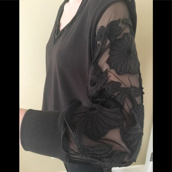 Free People olive colored and lace shirt - Picture 5 of 7